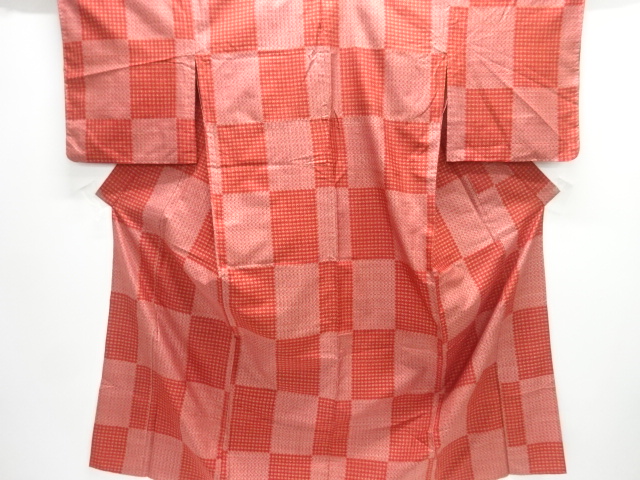 JAPANESE KIMONO / HITOE / TSUMUGI / WOVEN CHECKERED